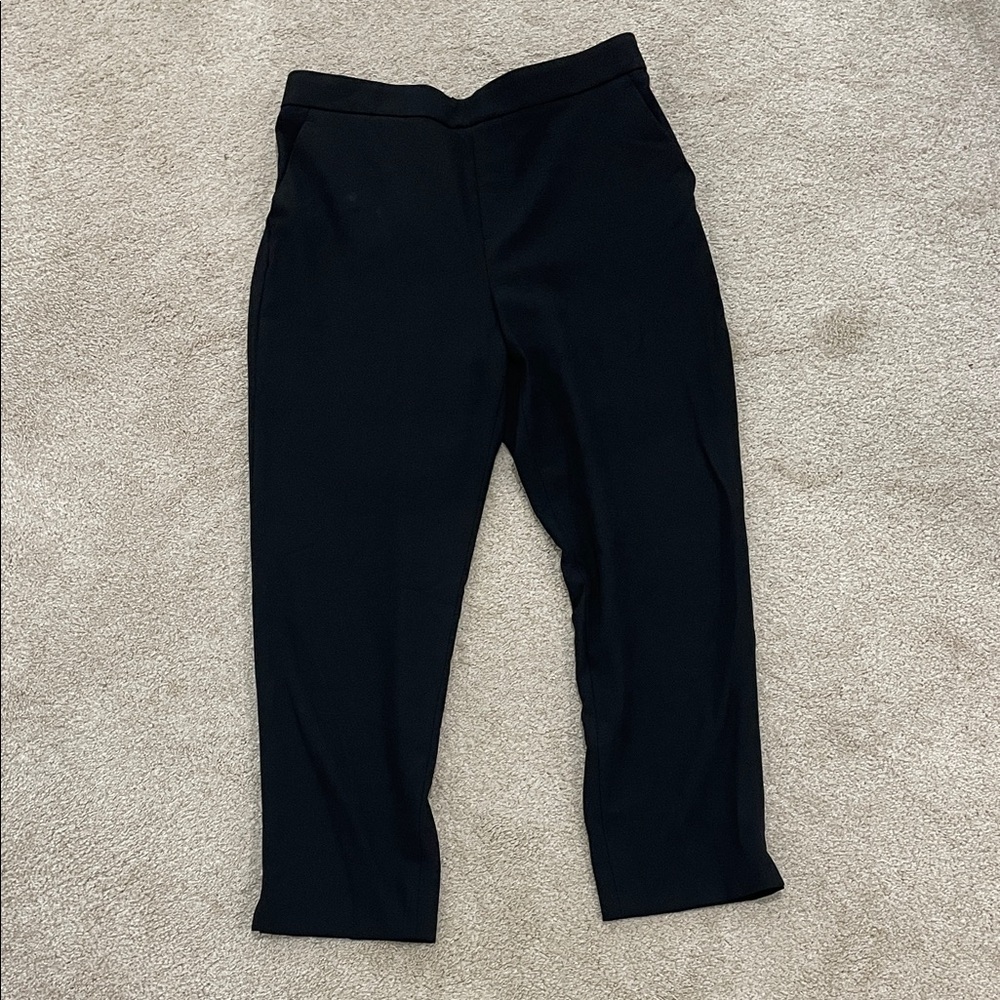 Banana Republic Black Cropped Straight-Leg Trousers